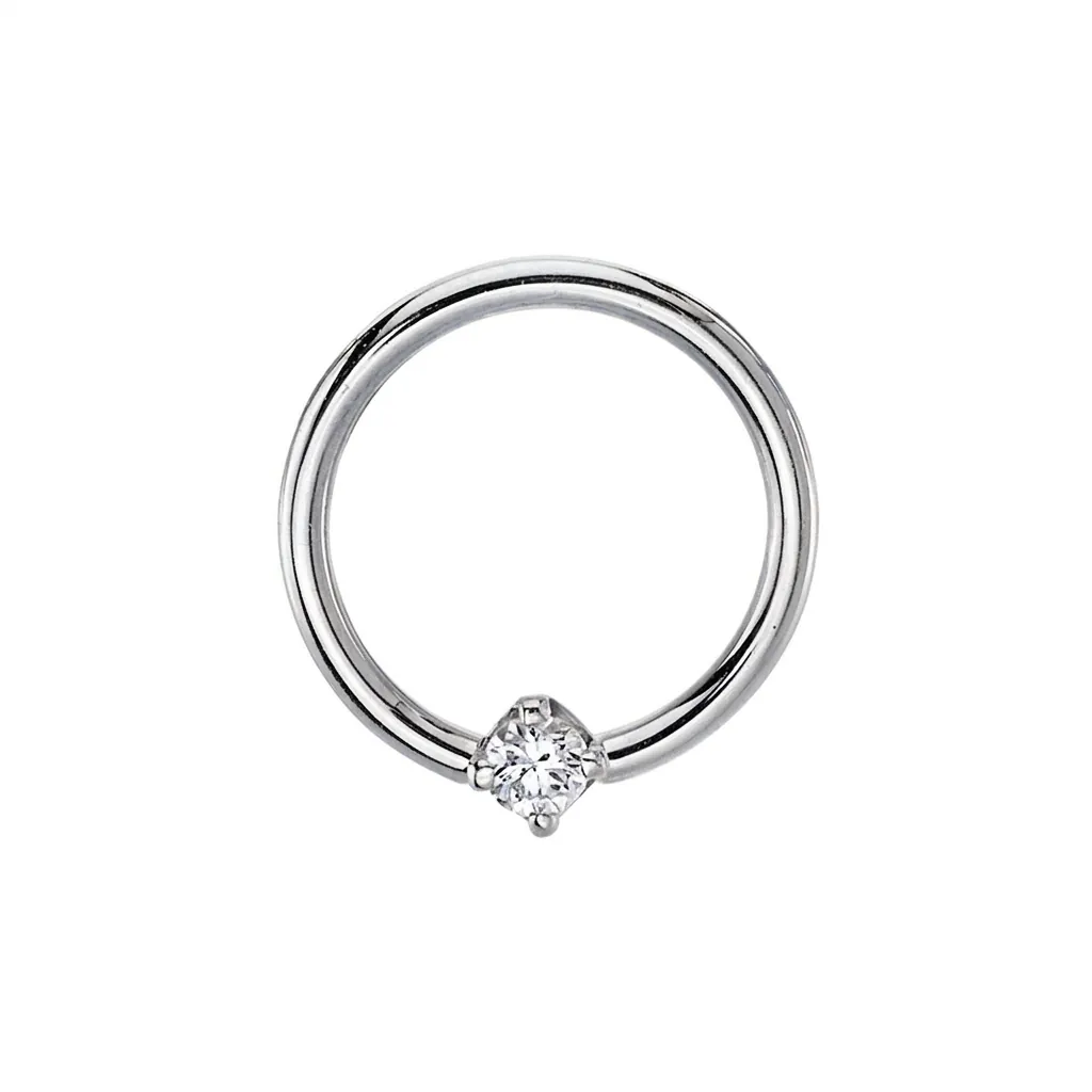 Fixed Prong Seam Ring — 14k White Gold — BVLA piercing jewellery